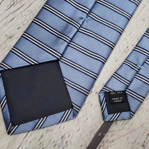 JOS. A. Bank Light Blue Navy White Striped Tie - Picture 3 of 8